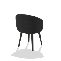 Esszimmerstuhl Gaston 6693 in Stoff Adore 67 (Schwarz), Beine in Tabak, Schrägansicht von hinten