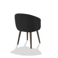 Esszimmerstuhl Gaston 6693 in Stoff Adore 67 (Schwarz), Beine in Nussbaum, Schrägansicht von hinten