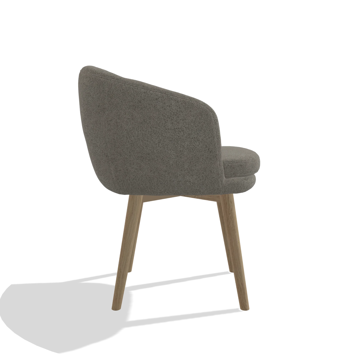 Chaise de salle à manger Gaston 6693 en tissu Boogie 12 (gris foncé), pieds en naturel, vue de profil