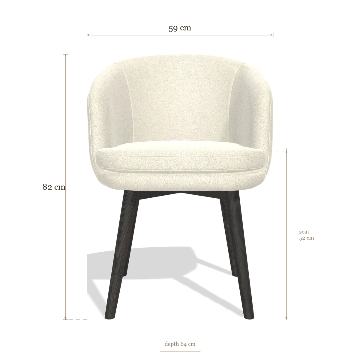 Dining Chair Gaston 6693, dimensions 59 x 64 x 82 cm