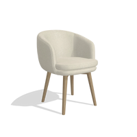 Dining Chair Gaston 6693 in Boogie 84 fabric (light grey), natural legs, angled view