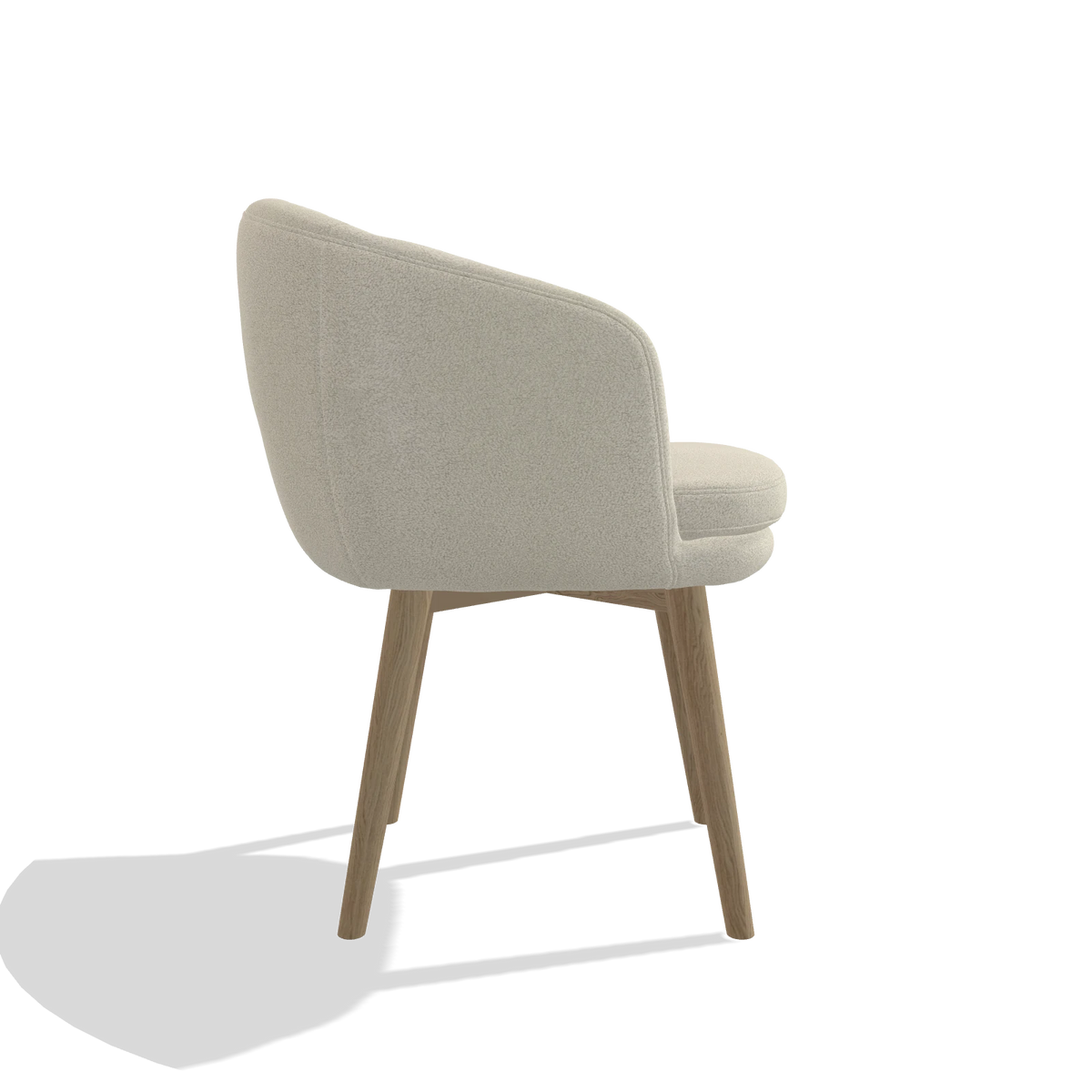 Dining Chair Gaston 6693 in Boogie 84 fabric (light grey), natural legs, side view