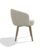 Dining Chair Gaston 6693 in Boogie 84 fabric (light grey), natural legs, side view