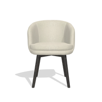 Dining Chair Gaston 6693 in Boogie 84 fabric (light grey), tobacco legs, front view