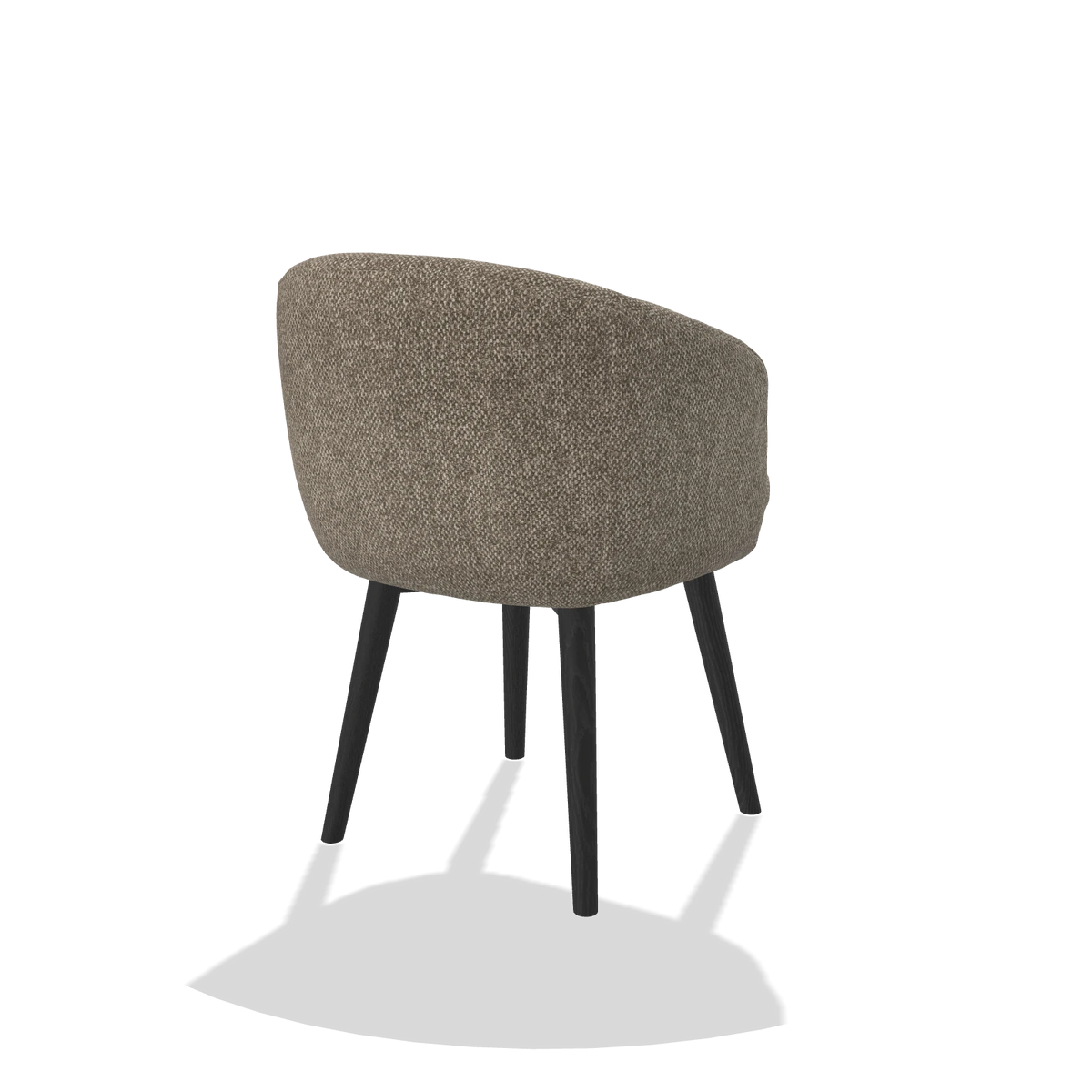 Esszimmerstuhl Gaston 6693 in Stoff Cayenne 55 (Taupe), Beine in Schwarz, Schrägansicht von hinten