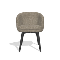Esszimmerstuhl Gaston 6693 in Stoff Cayenne 55 (Taupe), Beine in Schwarz, Vorderansicht