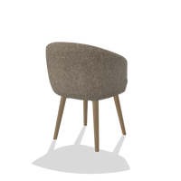 Esszimmerstuhl Gaston 6693 in Stoff Cayenne 55 (Taupe), Beine in Natur, Schrägansicht von hinten