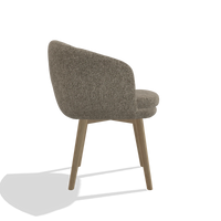Esszimmerstuhl Gaston 6693 in Stoff Cayenne 55 (Taupe), Beine in Natur, Seitenansicht