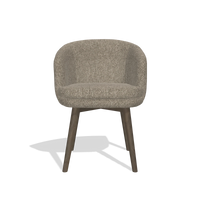 Esszimmerstuhl Gaston 6693 in Stoff Cayenne 55 (Taupe), Beine in Nussbaum, Vorderansicht