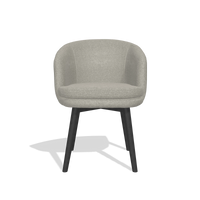 Silla de comedor Gaston 6693 en tela Glory 01 (greige), patas en negro, vista frontal