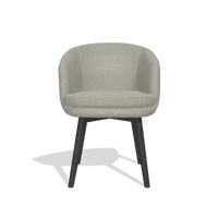 Silla de comedor Gaston 6693 en tela Glory 01 (greige), patas en tabaco, vista frontal