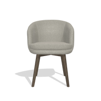 Silla de comedor Gaston 6693 en tela Glory 01 (greige), patas en nogal, vista frontal