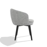 Esszimmerstuhl Gaston 6693 in Stoff Horta 101 (Hellgrau), Beine in Schwarz, Seitenansicht