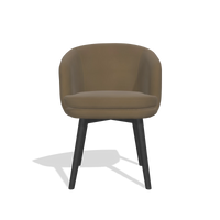 Sedia da pranzo Gaston 6693 in Pelle A802 (oliva), gambe in nero, vista frontale