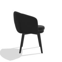 Esszimmerstuhl Gaston 6693 in Leder A804 (Schwarz), Beine in Schwarz, Seitenansicht
