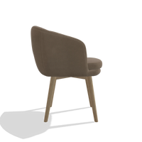 Esszimmerstuhl Gaston 6693 in Leder B402 (Taupe), Beine in Natur, Seitenansicht