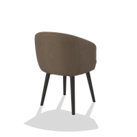 Esszimmerstuhl Gaston 6693 in Leder B402 (Taupe), Beine in Tabak, Schrägansicht von hinten