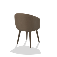 Esszimmerstuhl Gaston 6693 in Leder B402 (Taupe), Beine in Nussbaum, Schrägansicht von hinten
