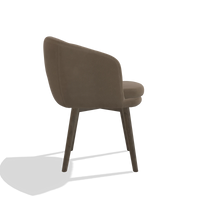 Esszimmerstuhl Gaston 6693 in Leder B402 (Taupe), Beine in Nussbaum, Seitenansicht