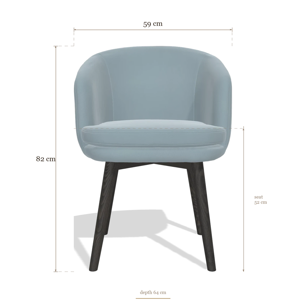 Dining Chair Gaston 6693, dimensions 59 x 64 x 82 cm