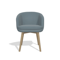 Dining Chair Gaston 6693 in Leather B963 (grey), natural legs, front view