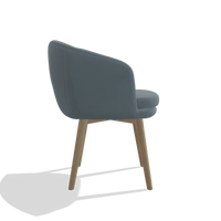 Dining Chair Gaston 6693 in Leather B963 (grey), natural legs, side view