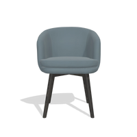 Dining Chair Gaston 6693 in Leather B963 (grey), tobacco legs, front view