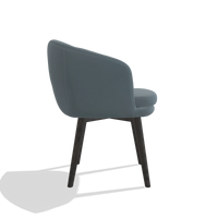 Dining Chair Gaston 6693 in Leather B963 (grey), tobacco legs, side view