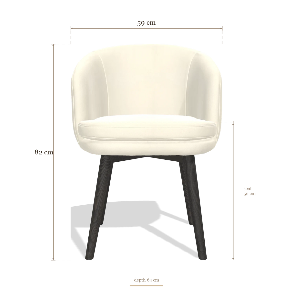 Dining Chair Gaston 6693, dimensions 59 x 64 x 82 cm