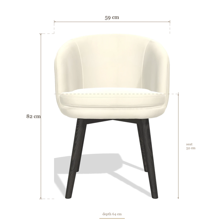 Dining Chair Gaston 6693, dimensions 59 x 64 x 82 cm