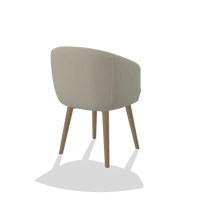 Dining Chair Gaston 6693 in Leather B971 (light grey), natural legs, back angled view