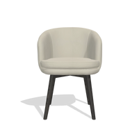 Dining Chair Gaston 6693 in Leather B971 (light grey), tobacco legs, front view