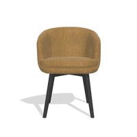 Esszimmerstuhl Gaston 6693 in Stoff Mito 06 (Cognac), Beine in Schwarz, Vorderansicht