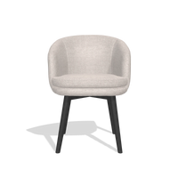 Sedia da pranzo Gaston 6693 in tessuto Oasis 01 (grigio chiaro), gambe in nero, vista frontale