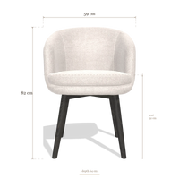 Sedia da pranzo Gaston 6693, dimensioni 59 x 64 x 82 cm