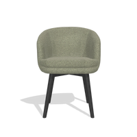 Dining Chair Gaston 6693 in Rhythm 206 fabric (taupe), black legs, front view