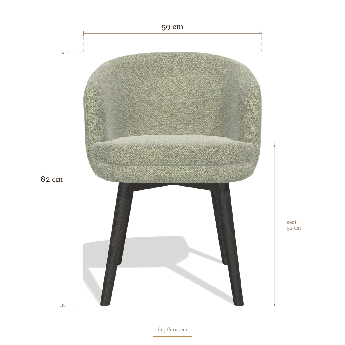 Dining Chair Gaston 6693, dimensions 59 x 64 x 82 cm