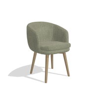 Dining Chair Gaston 6693 in Rhythm 206 fabric (taupe), natural legs, angled view