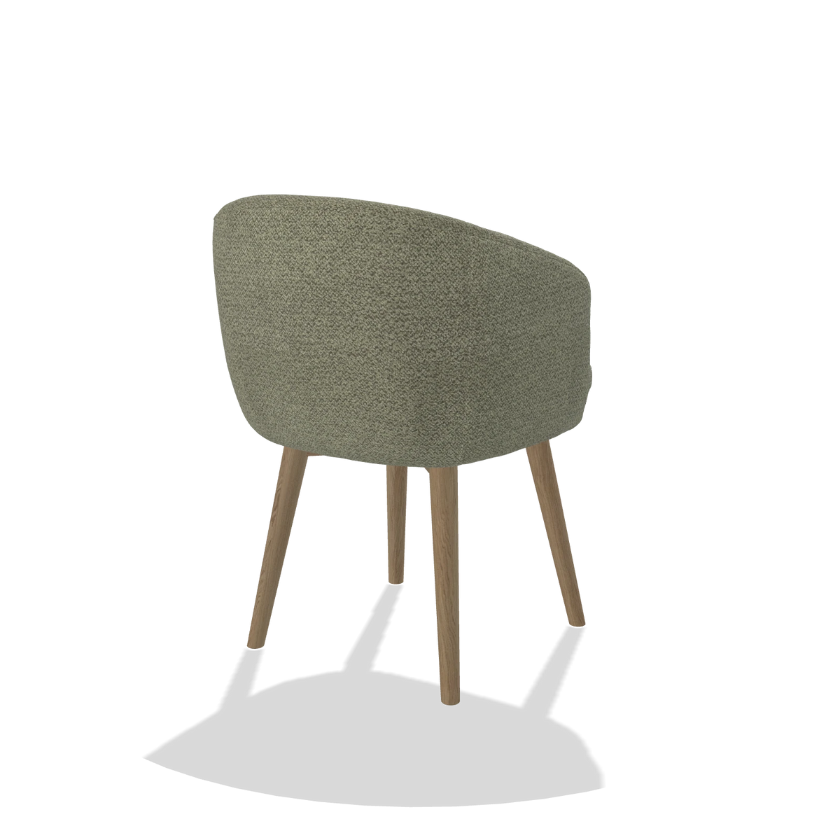 Dining Chair Gaston 6693 in Rhythm 206 fabric (taupe), natural legs, back angled view
