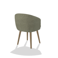 Dining Chair Gaston 6693 in Rhythm 206 fabric (taupe), natural legs, back angled view