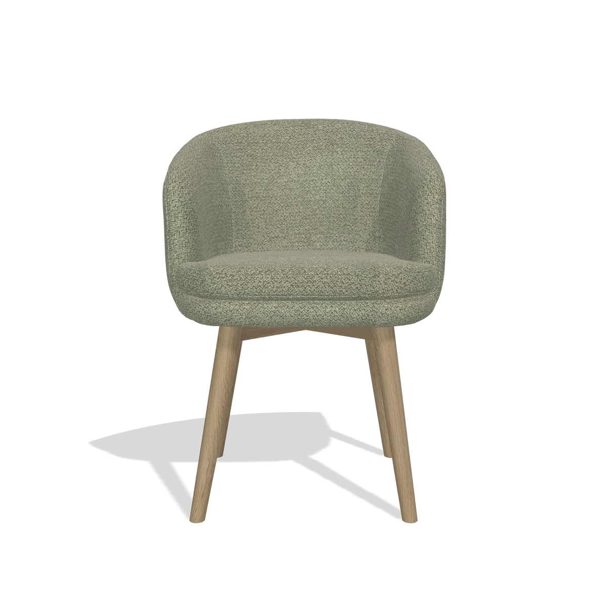 Dining Chair Gaston 6693 in Rhythm 206 fabric (taupe), natural legs, front view