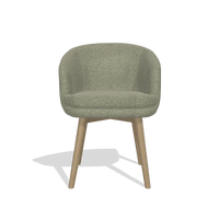 Dining Chair Gaston 6693 in Rhythm 206 fabric (taupe), natural legs, front view