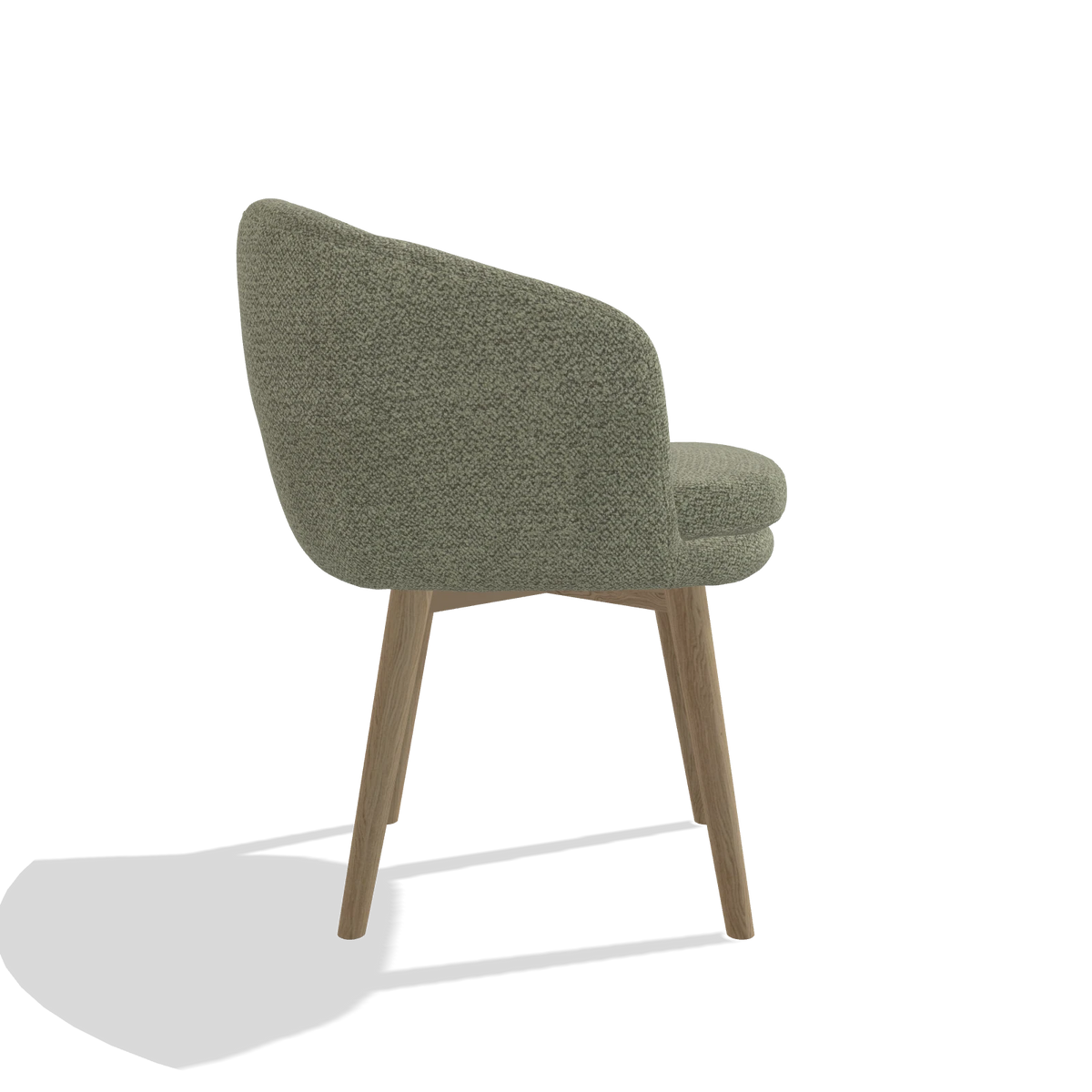 Dining Chair Gaston 6693 in Rhythm 206 fabric (taupe), natural legs, side view