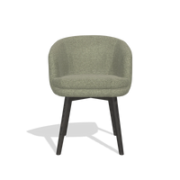 Dining Chair Gaston 6693 in Rhythm 206 fabric (taupe), tobacco legs, front view