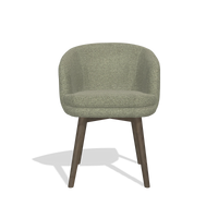 Dining Chair Gaston 6693 in Rhythm 206 fabric (taupe), walnut legs, front view