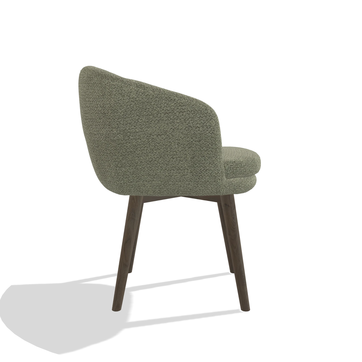 Dining Chair Gaston 6693 in Rhythm 206 fabric (taupe), walnut legs, side view