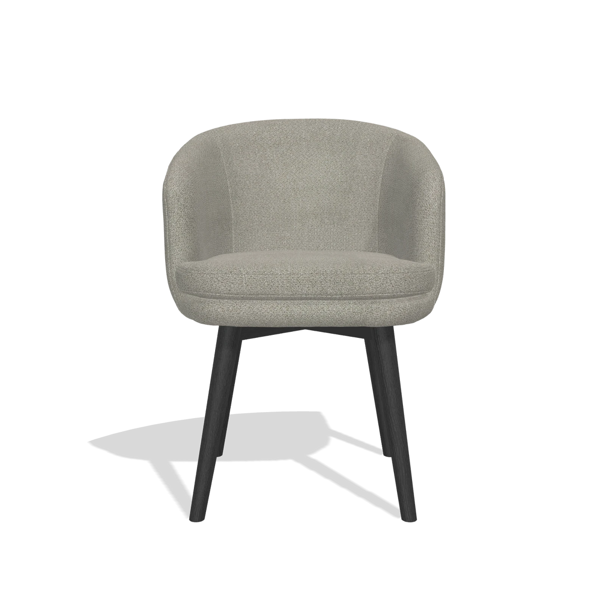 Sedia da pranzo Gaston 6693 in tessuto Rhythm 84 (grigio), gambe in nero, vista frontale
