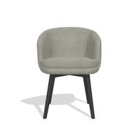 Sedia da pranzo Gaston 6693 in tessuto Rhythm 84 (grigio), gambe in nero, vista frontale