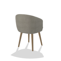Sedia da pranzo Gaston 6693 in tessuto Rhythm 84 (grigio), gambe in naturale, vista posteriore angolata