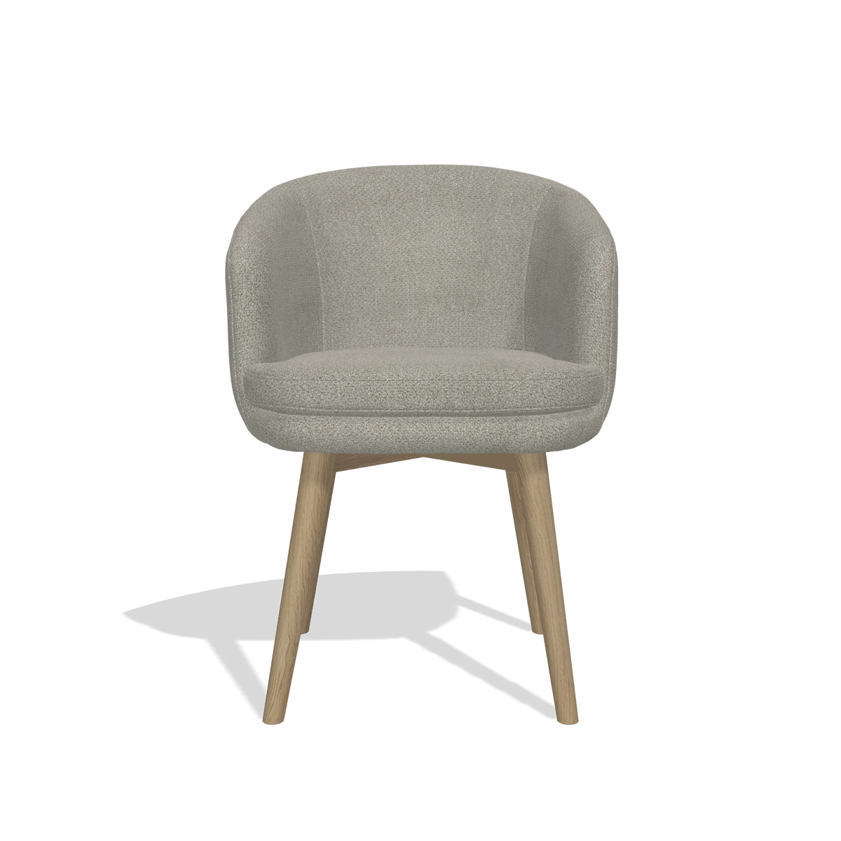 Sedia da pranzo Gaston 6693 in tessuto Rhythm 84 (grigio), gambe in naturale, vista frontale